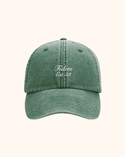Casquette chrétienne FIDEM – logo 33, coloris vert brodé