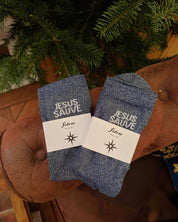 Les chaussettes à paillettes Jésus Sauve