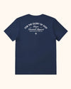 T-shirt Glory Fidem bleu marine, « For the Glory of God » imprimé en blanc dans le dos